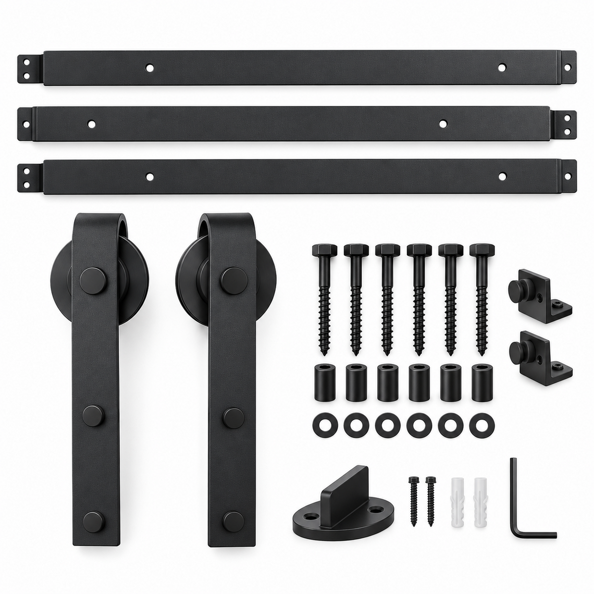 Three-Section Rail Barn Door Hardware Kit
