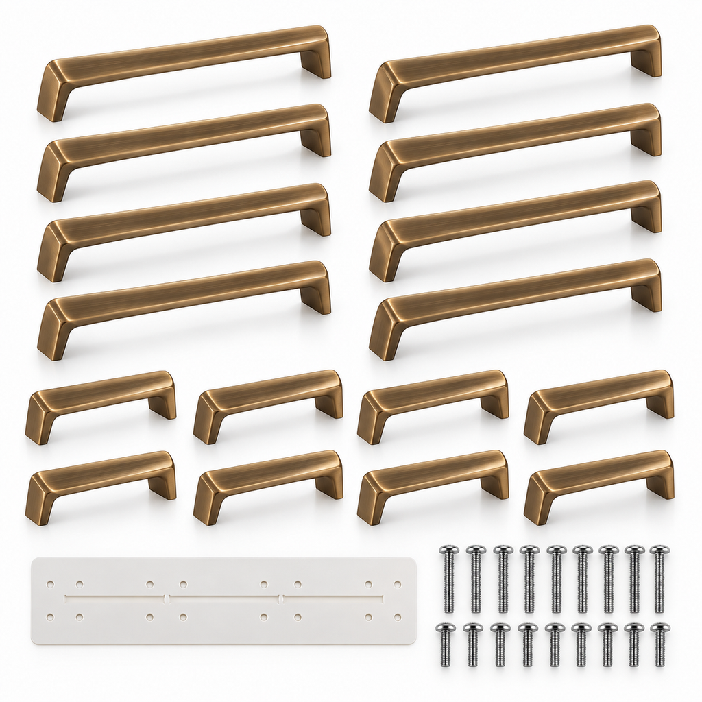 Sixteen-Piece Warm Bronze Cabinet Pull Renovation Set