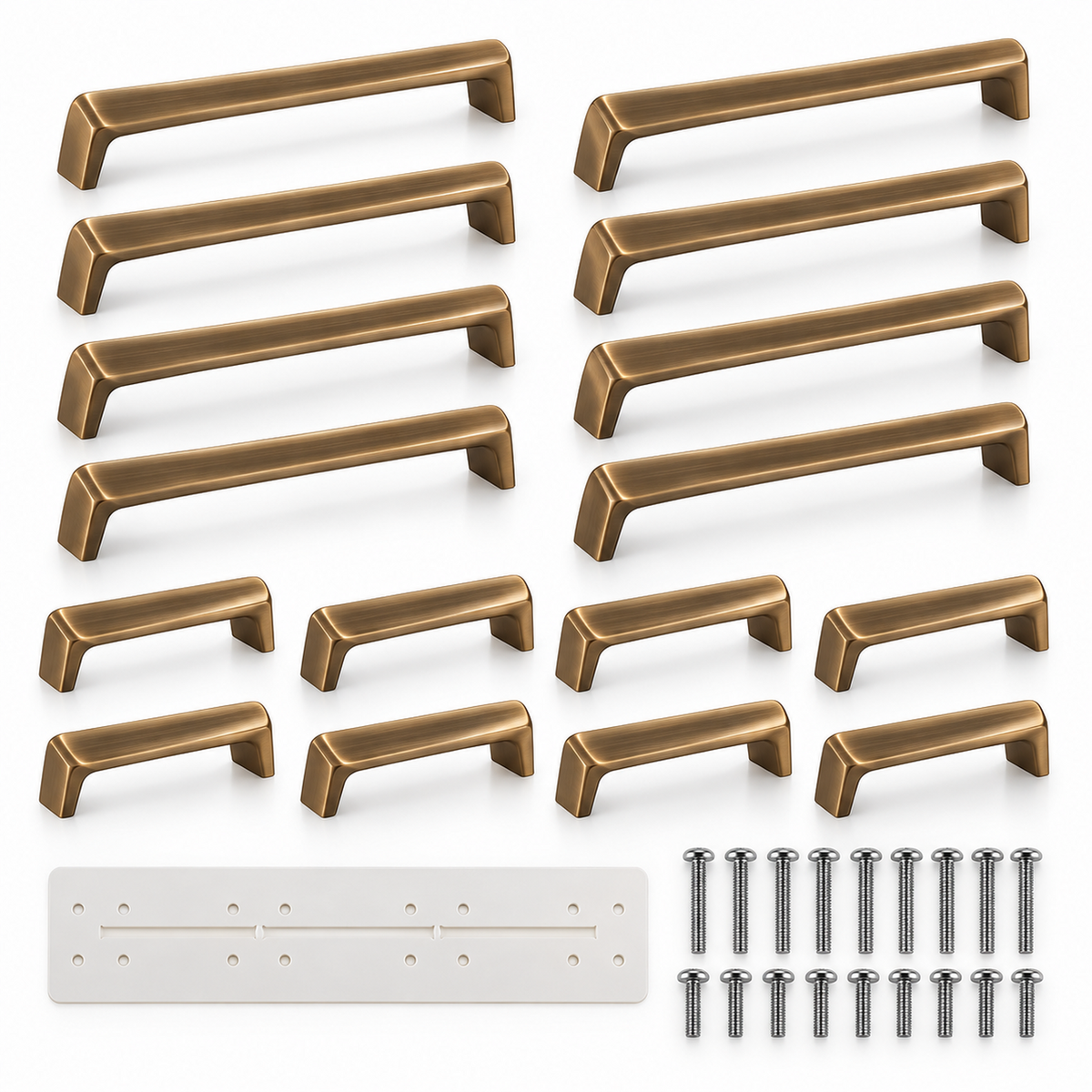 Sixteen-Piece Warm Bronze Cabinet Pull Renovation Set