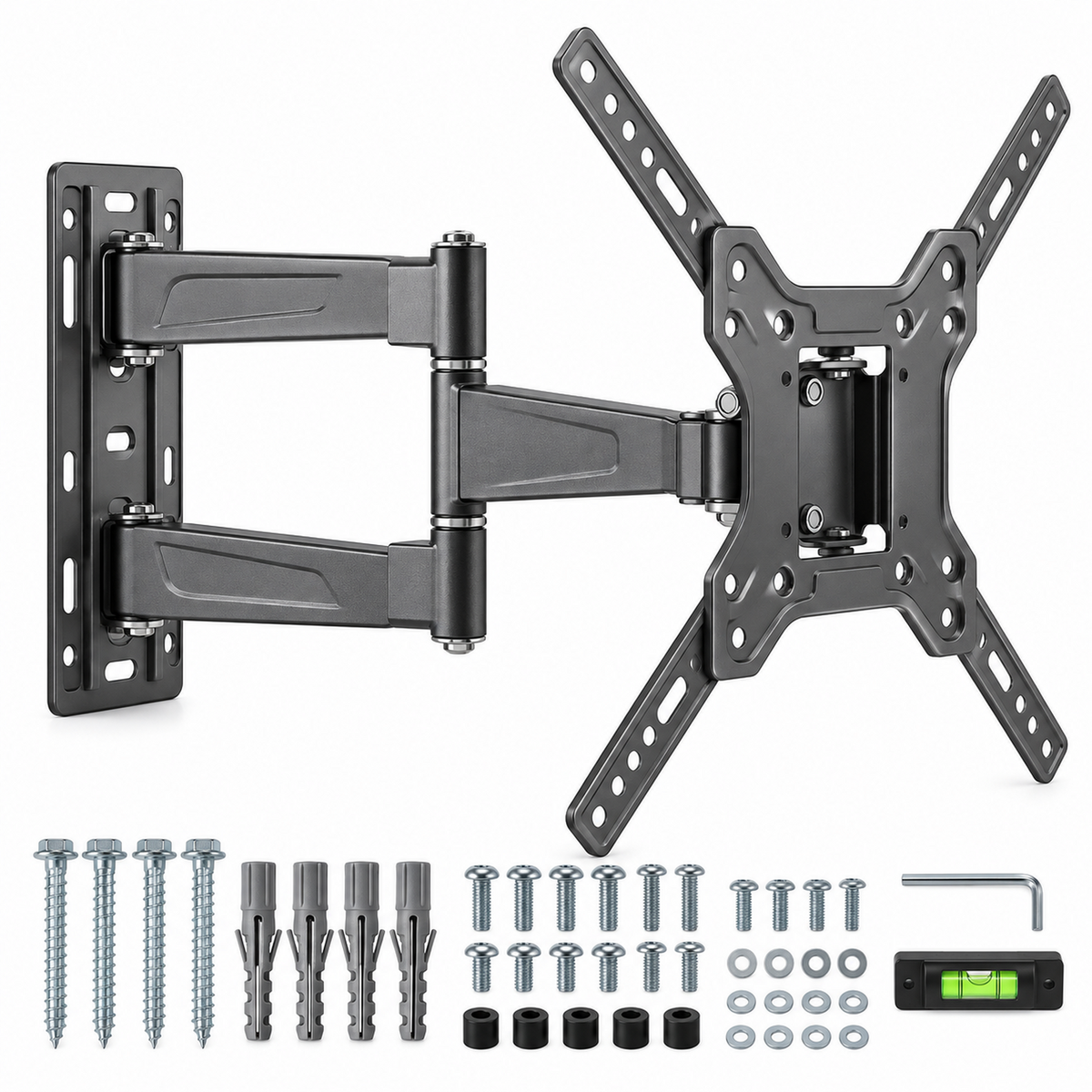Compact Dual-Arm Full-Motion TV Wall Mount