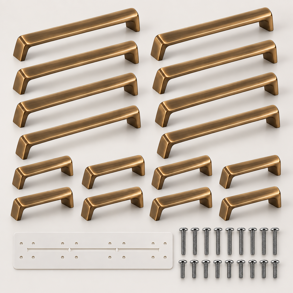 Sixteen-Piece Warm Bronze Cabinet Pull Renovation Set