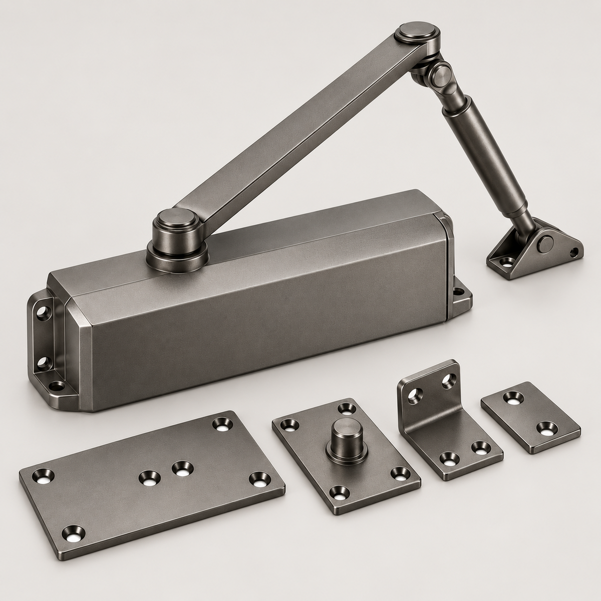 Compact Graphite Mechanical Door Closer Kit