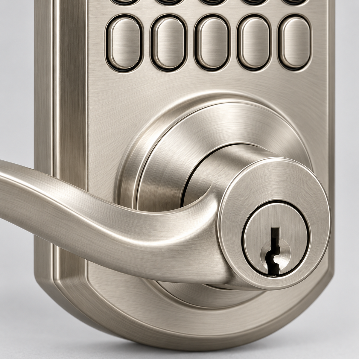 Brushed Nickel Mechanical Keypad Entry Lock Set