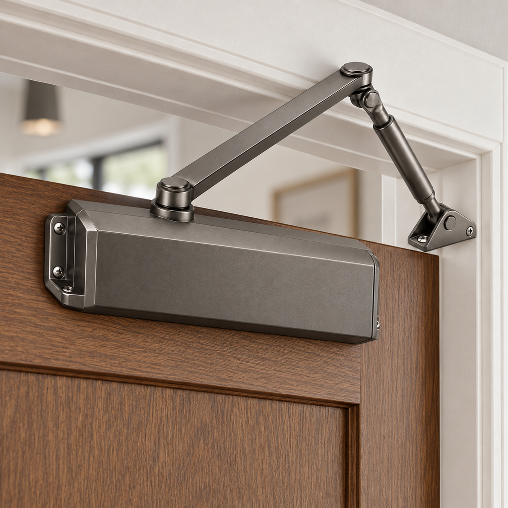 Compact Graphite Mechanical Door Closer Kit