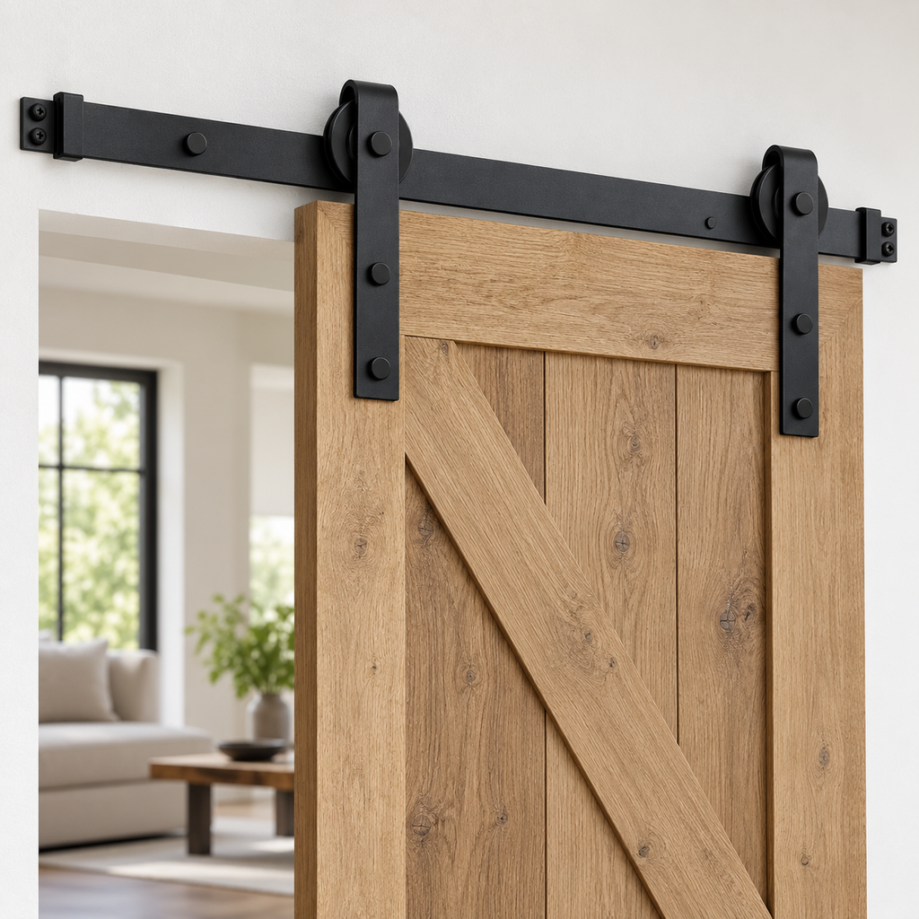 Three-Section Rail Barn Door Hardware Kit