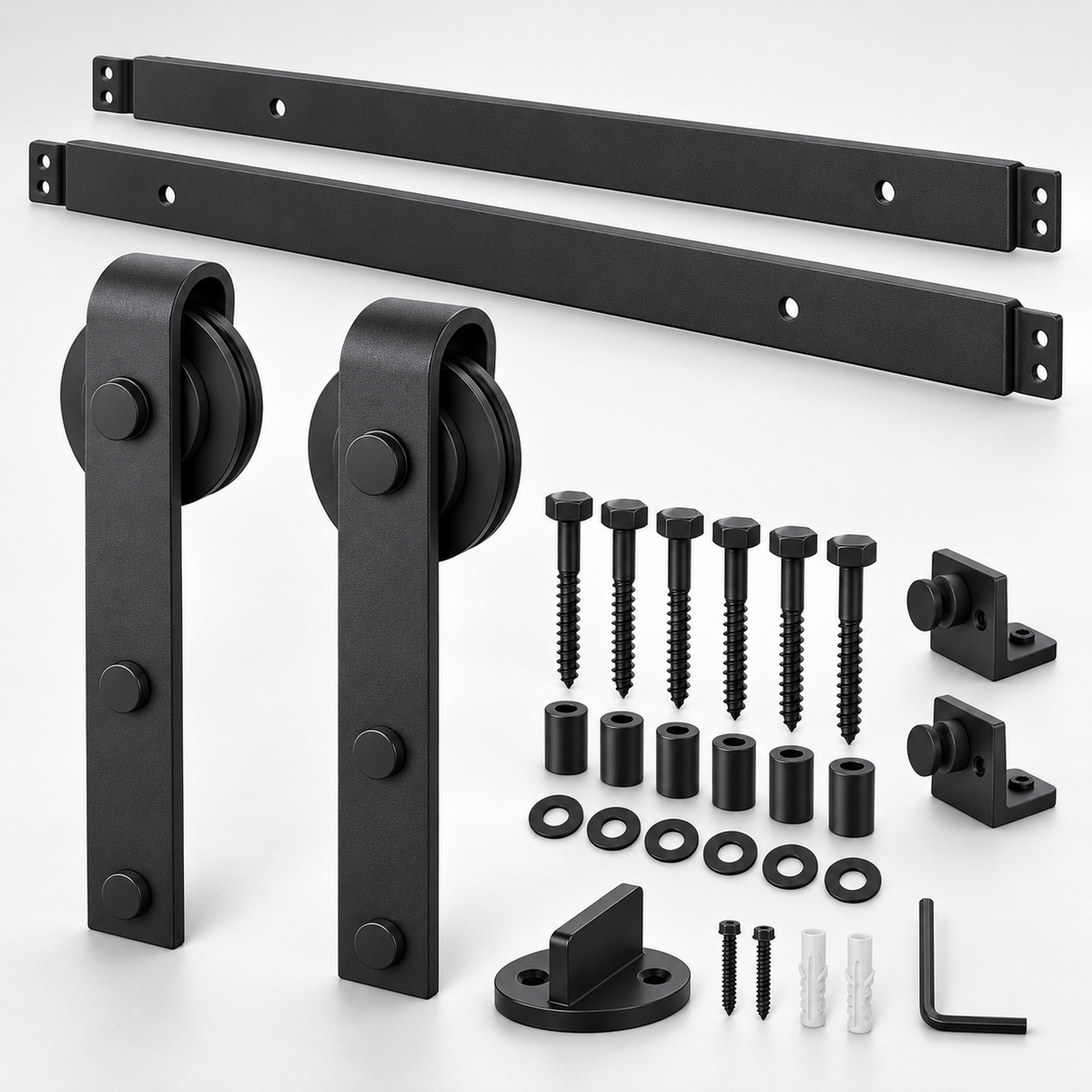 Three-Section Rail Barn Door Hardware Kit