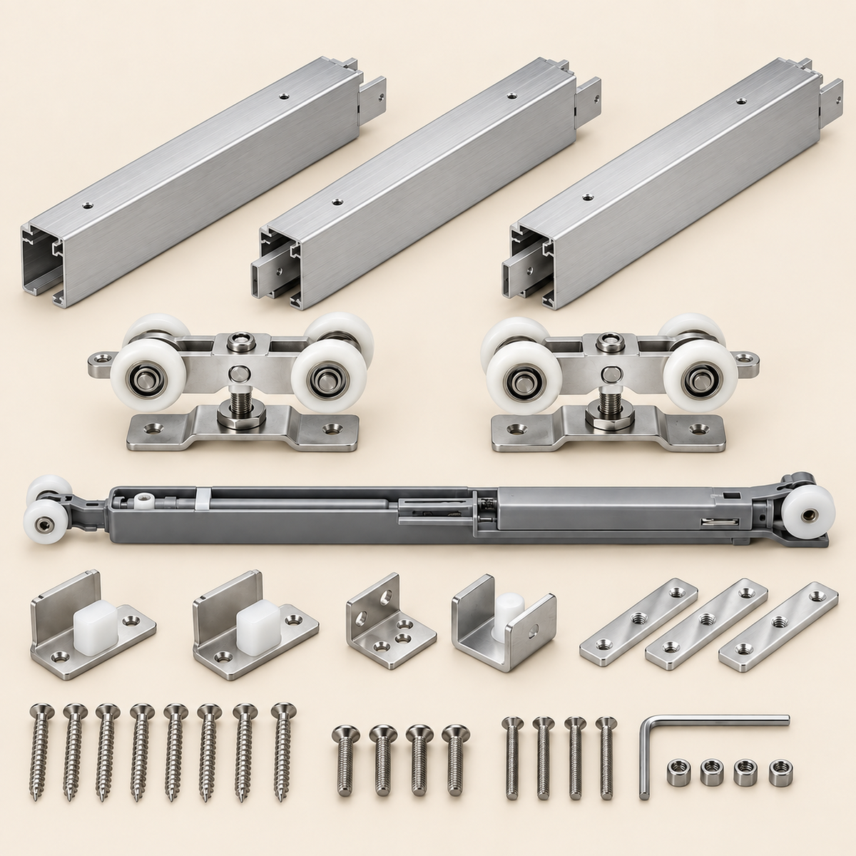 Modular Soft-Close Pocket Door Track Kit